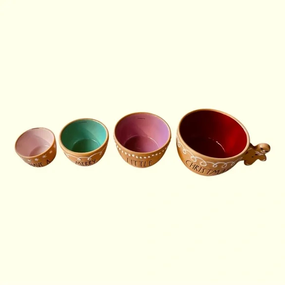 NWT Rae Dunn 2024 Christmas Gingerbread Measuring CupsSet of 4